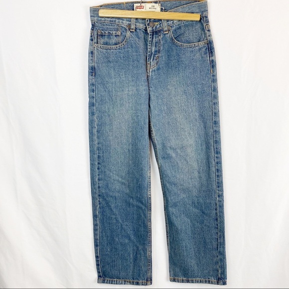 LEVI'S Boys 550 Relaxed Size 14 Slim Blue Jeans - Picture 1 of 6